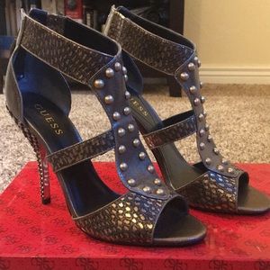 Guess bronze leather gladiator style high heels